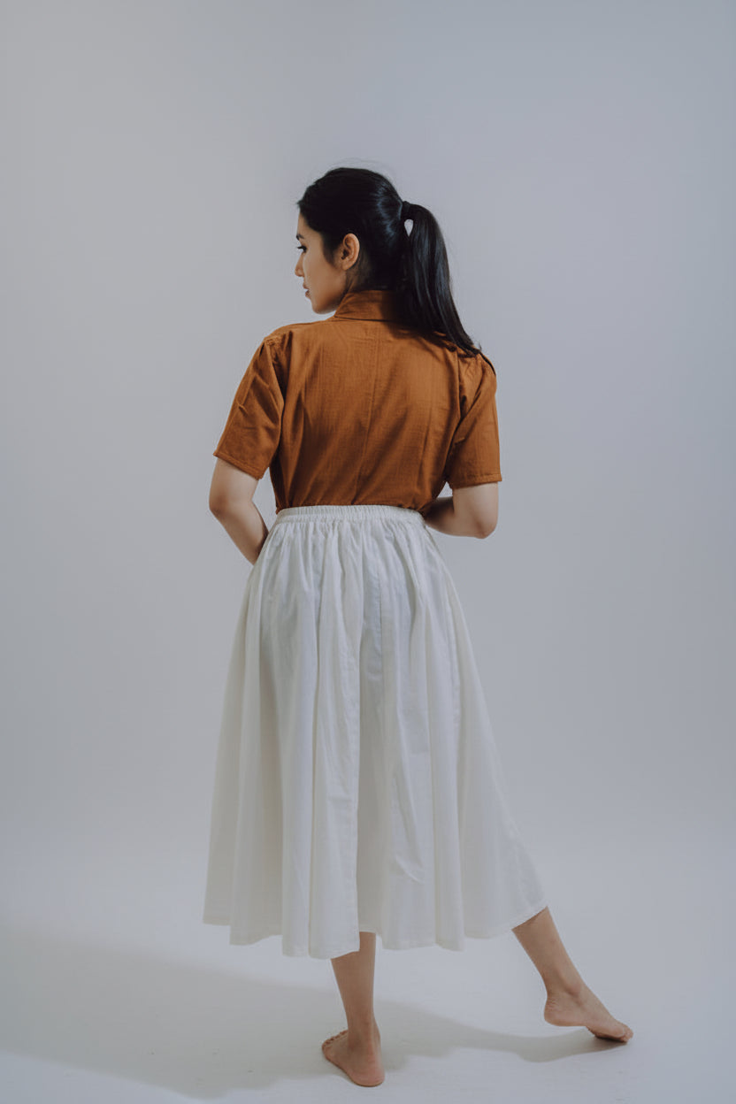 Brown Button-Down Top