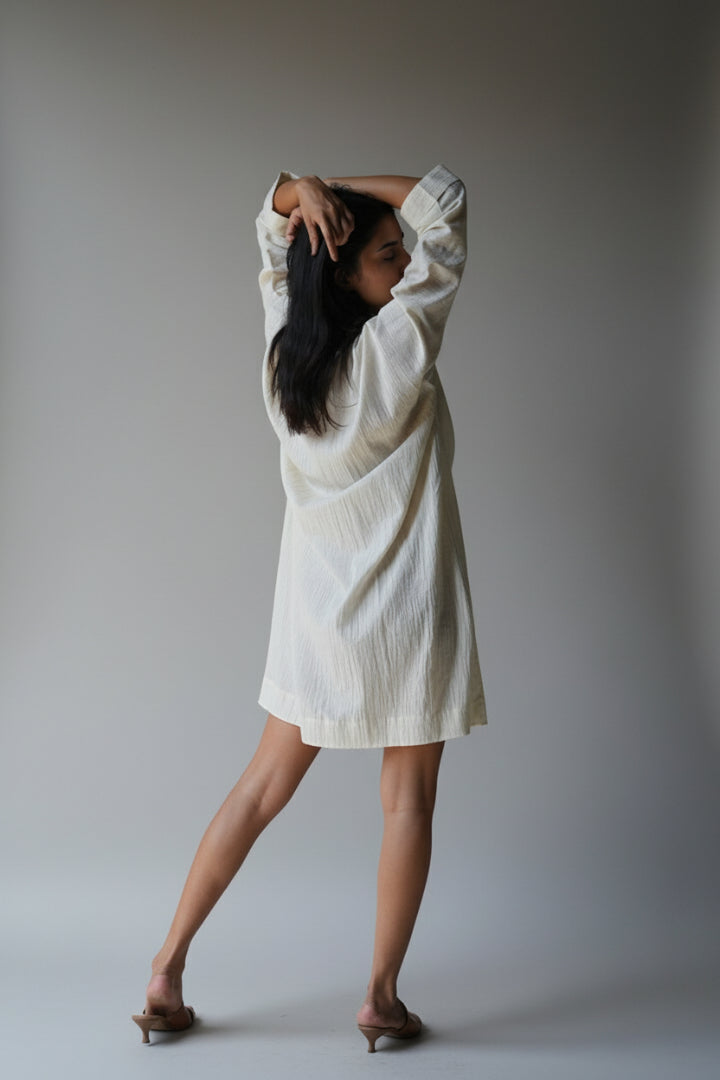 Ivory Textured Tunic Top