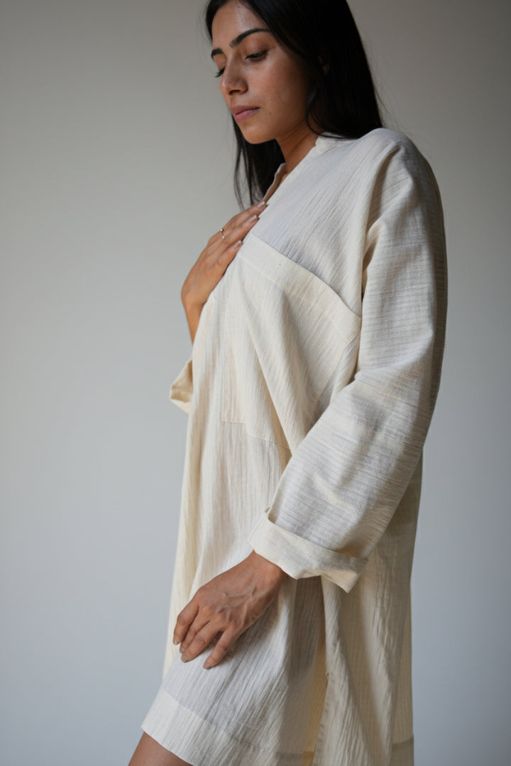 Ivory Textured Tunic Top