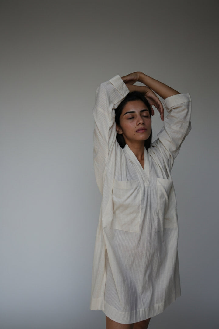 Ivory Textured Tunic Top