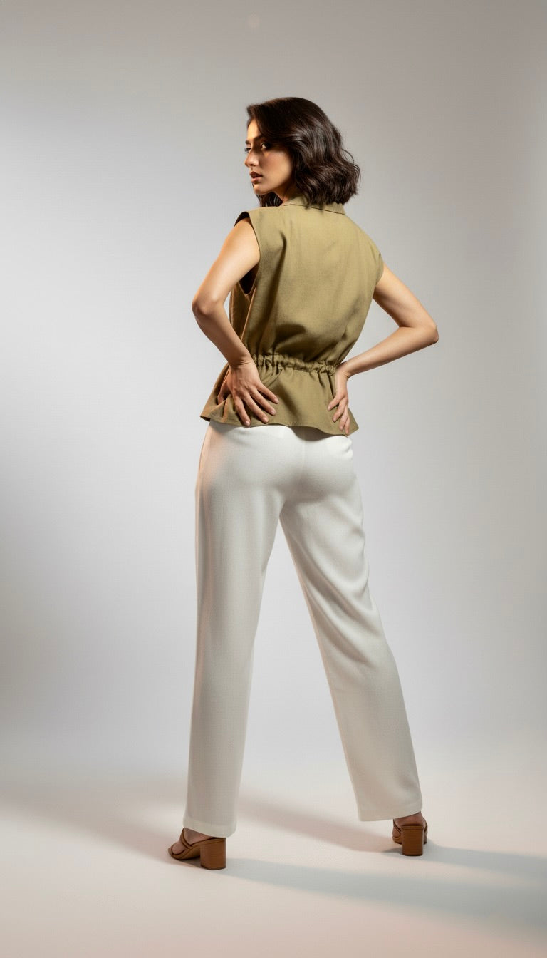 Olive Sleeveless Top