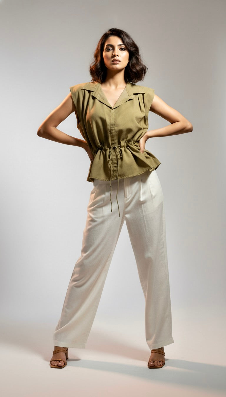 Olive Sleeveless Top