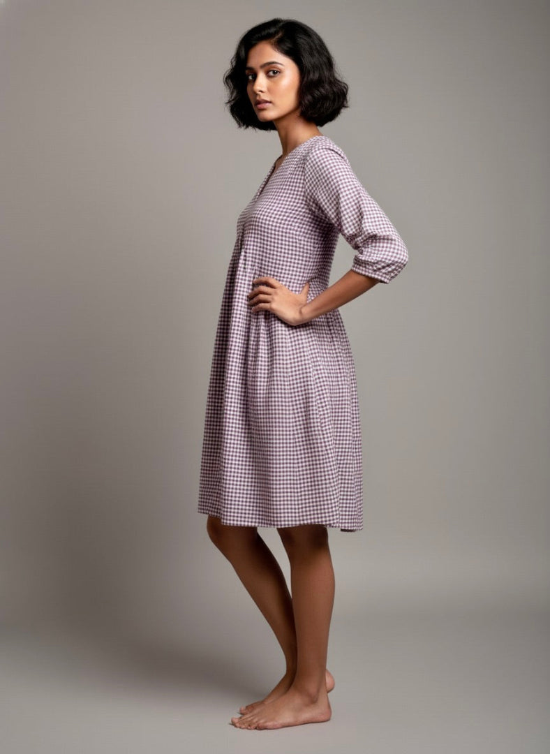 Lilac Check Day Dress