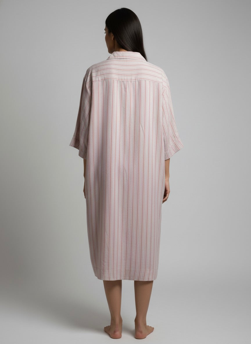 Blush Striped Shirt Dress